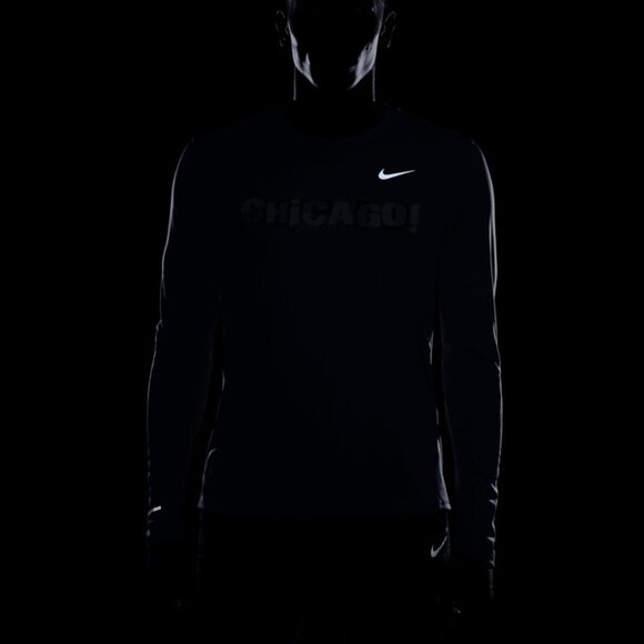 Nike Men’s Chicago Marathon Miler Long Sleeve Running Top FD2699-450, Size M - Picture 3 of 13